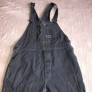 Big Smith Bib Overalls Mens Carpenter Blue/White Striped, Size 40 x 30